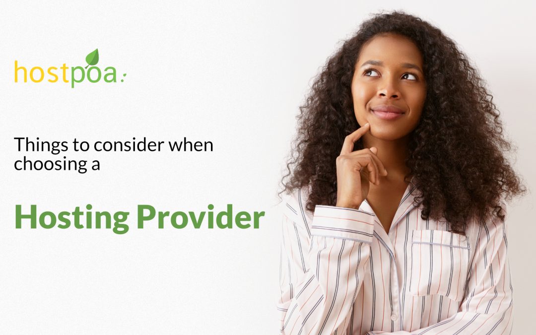 Things to consider when choosing a hosting provider